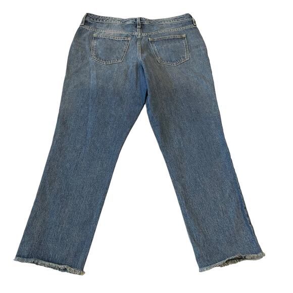 Universal Thread Jeans Womens Size 12 Blue High Rise Straight Raw Edge Denim - Picture 2 of 11